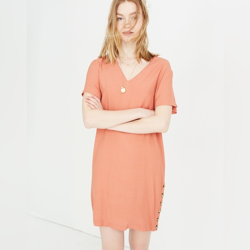 NEW Madewell Boho Minimalist Side-Button Easy Dress Summer Vacation Resort Beach